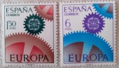 Sello español emitido el 2 de mayo de 1967. Serie Europa-CEPT. Dentado 13 1/4. Huecograbado multicolor. Tirada de 6.000.000 en pliegos de 100. Valor facial de 1,5 y 6 pesetas. — Spanish stamp issued on May 2, 1967. Europa-CEPT Series. Comb 13 1/4. Multicolored gravure. 6,000,000 circulation in 100 sheets. Face value of 1.5 and 6 pesetas. GODO-LUIS COLLECTION.